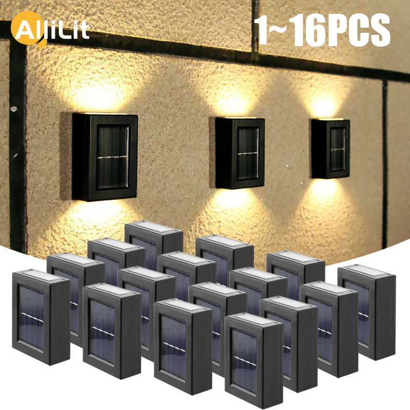 1~16Pcs Solar Up and Down Spot Lights Outdoor, Street Wall Light Solar Powered S