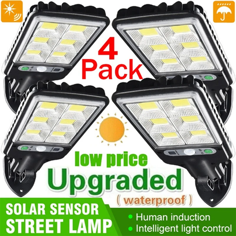 1/2/3/4Pcs Solar Street Lights Outdoor 3 Mode Solar Lamp Waterproof Motion Senso