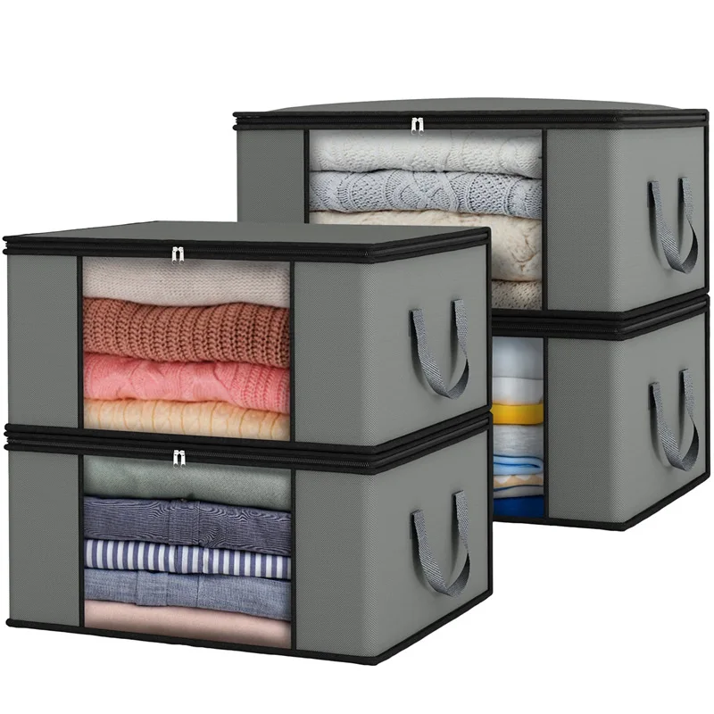 1PCS Large Capacity Clothes Storage Bag Organizer With Reinforced Handle For Bla