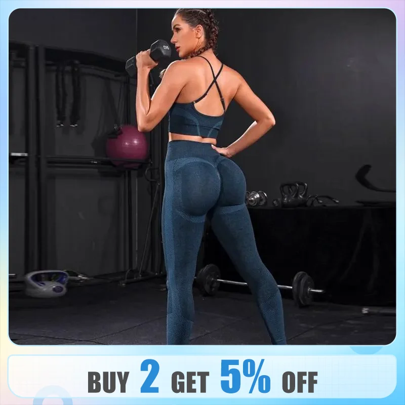 2 Pieces Women's Tracksuit Seamless Yoga Set Workout Sportswear Gym Clothing Hig