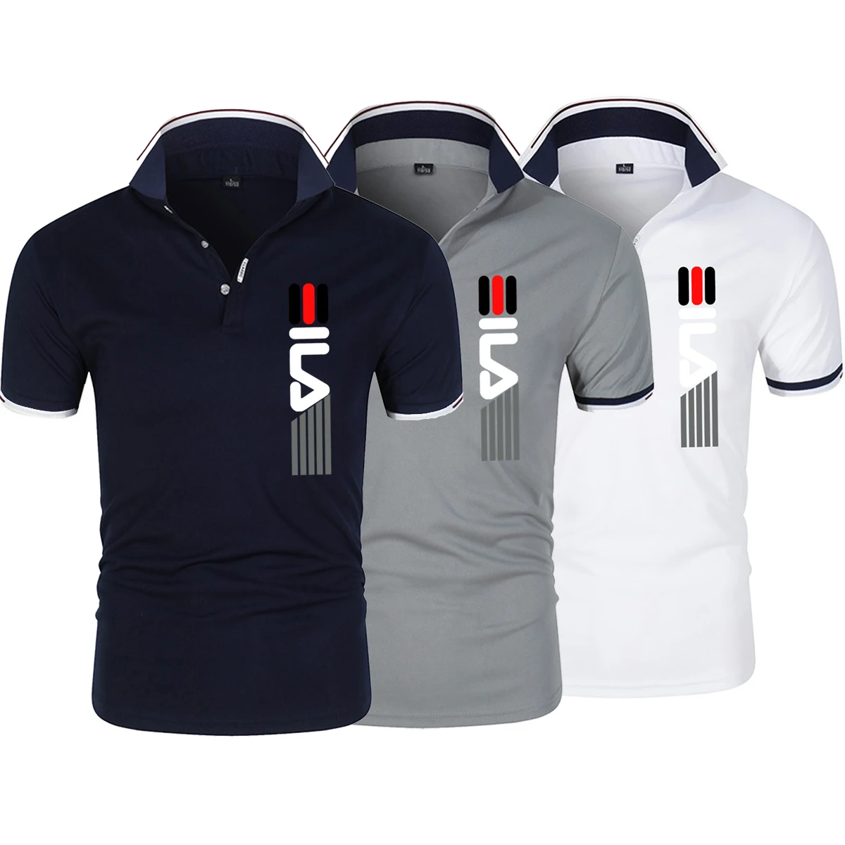 Summer New Men's Lapel Anti-pillin Polo Shirt Embroidered Short Sleeve Casual Bu