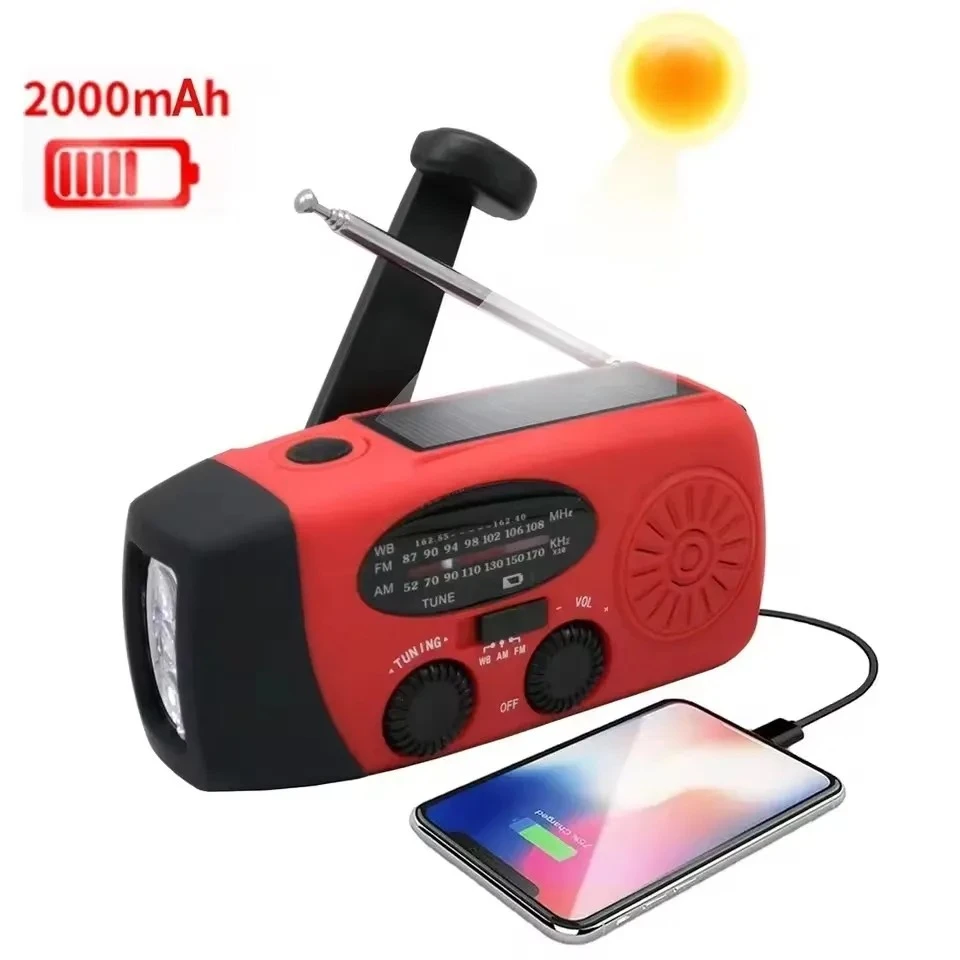 Multifunctional Portable Hand Crank Power Generation Emergency Radio Solar Disas