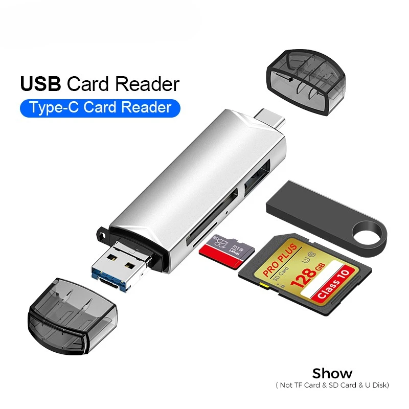 6 in 1 Card Reader USB3.0 to Type C Micro USB Universal OTG Adapter Multifunctional adapter SD TF High-speed transmission