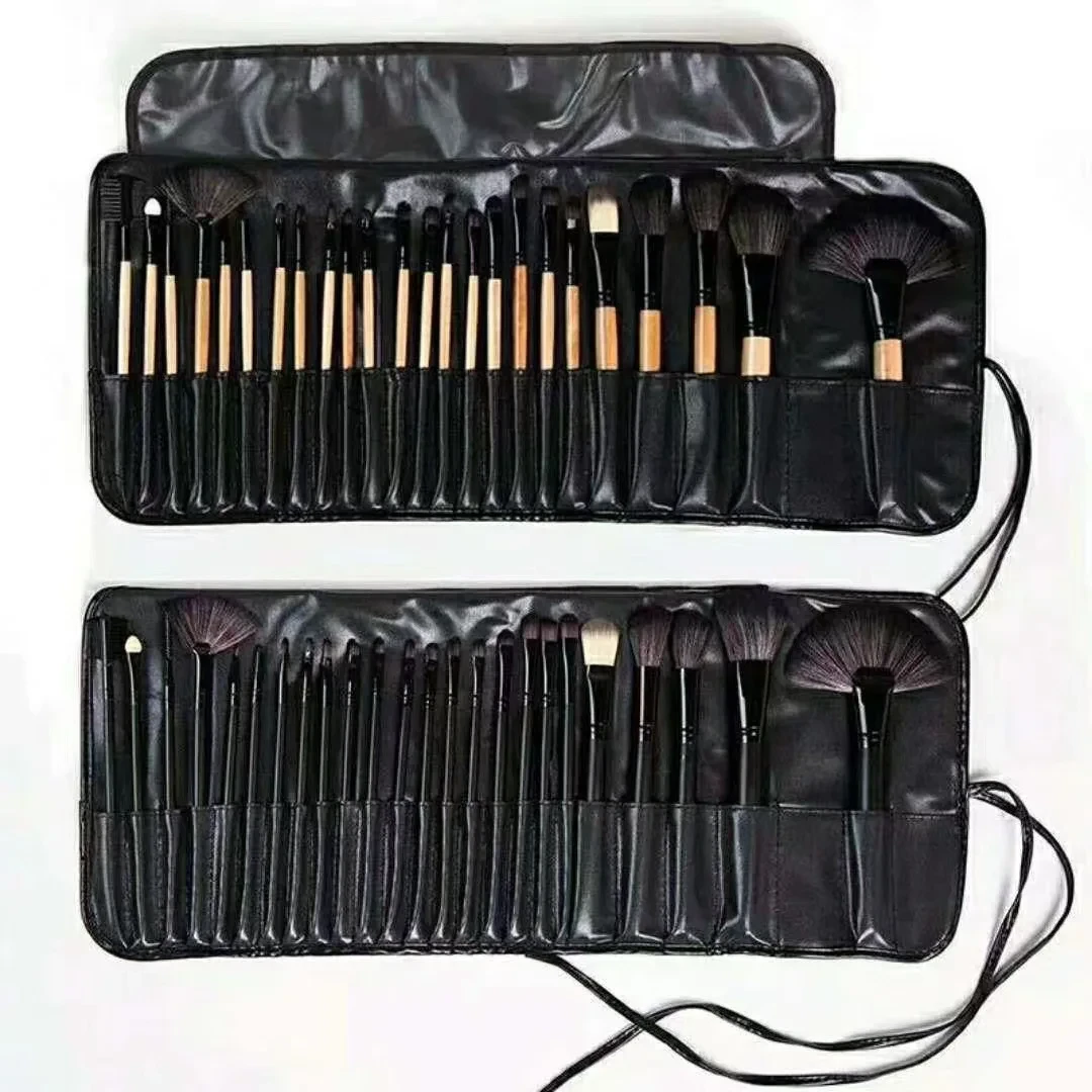 Basic Makeup Brush Set 24-Piece Leather Bag Powder Brush Blush Eyeshadow Beauty Makeup Combination