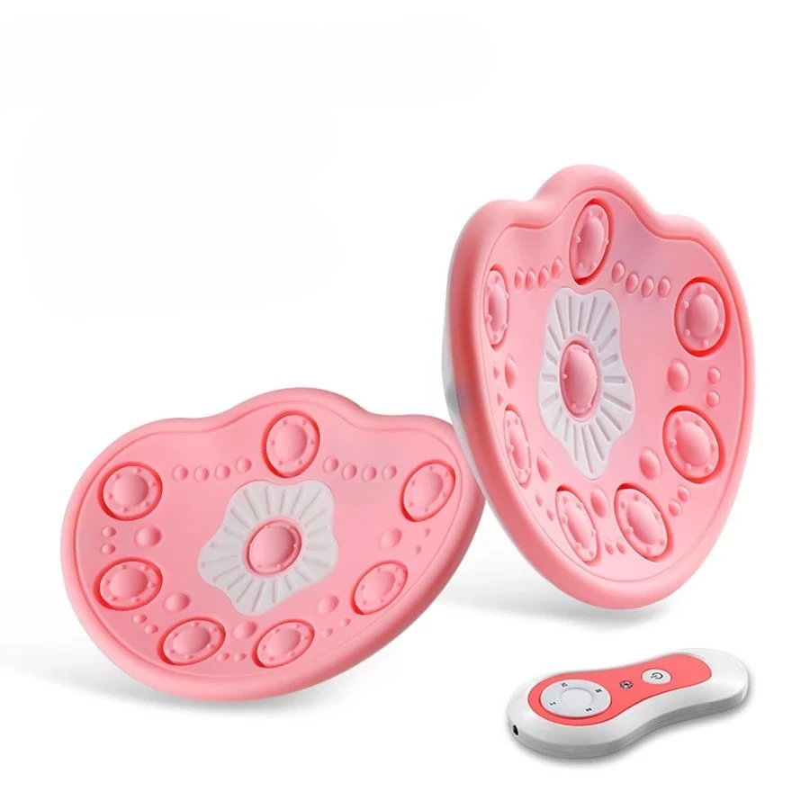 Wireless Vibration Chest Massager Breast Enhancement Instrument Red Light Massage TherapyBreast Massage Pads with Hot Compress