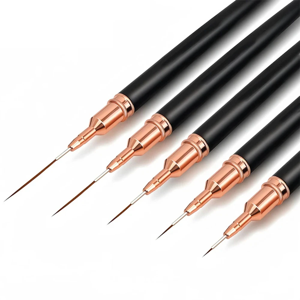 5Pcs Nail Art Liner Pen UV Gel Brushes Painting Manicure Nail Tools