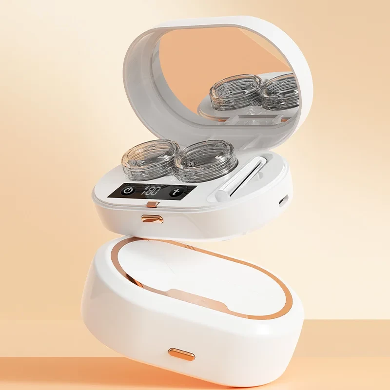 Automatic Foldable Ultrasonic Contact Lens Cleaner Invisible Eye Contact Cleaning Machine Antibacterial Rinse Box Cosmetic Tools