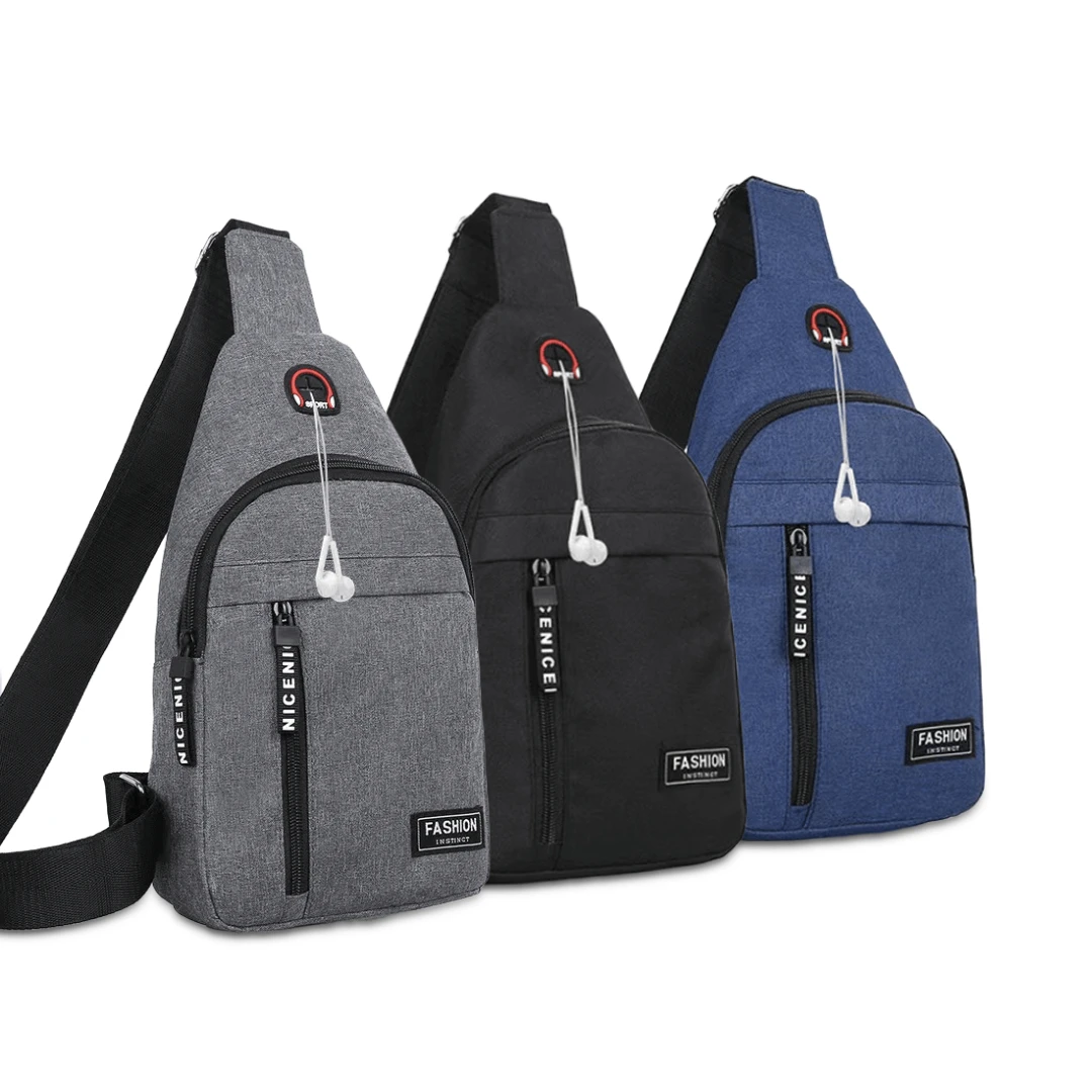 Business Men's Chest Bag Shoulder Messenger Bag Casual Canvas Travel Bag Waist Bag Multifunctional Waterproof Storage Bag