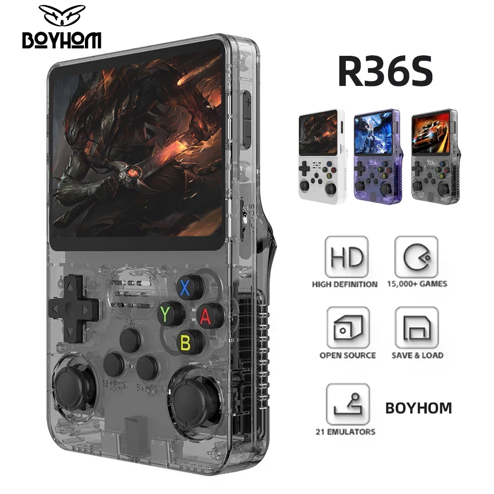 R36S Retro Handheld Video Game Console Linux System 3.5 Inch IPS Screen R35s Pro