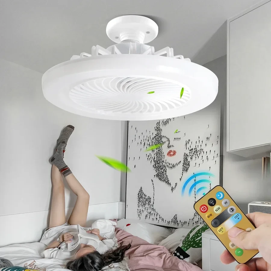 LED Smart 3-in-1 Ceiling Fan Light with Remote Control 3-speed E27 AC85-265v for Bedroom and Living Room Lighting