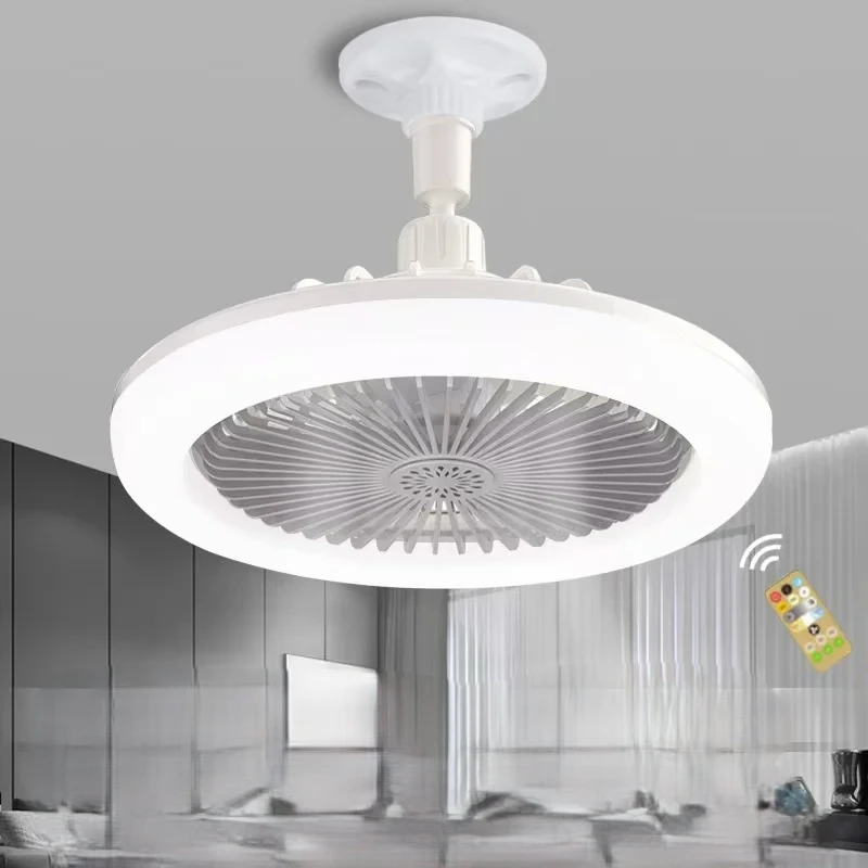 Rotatable 3in1 Ceiling Fan with Remote Control Lighting Lamp E27 Converter Base Lighting Base Bedroom Living Room Miflame