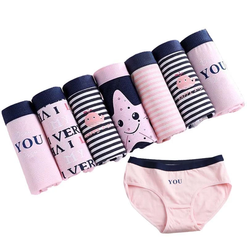 7 Pcs/lot Panties Women Underwear Cotton Briefs Sexy Panties Lingeries Cueca Calcinhas Shorts Underpant Girls Cute Panty Ladies