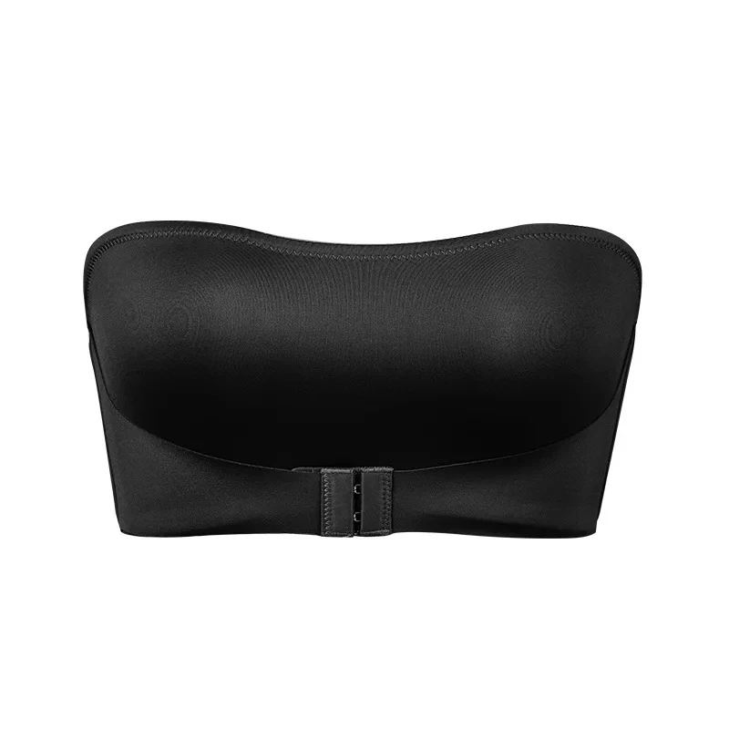 Black Skin Strapless Lingerie for Women, Anti Slip, Gathered, Small Chest, Big Anti Sagging, Strapless and Wrapped Bra