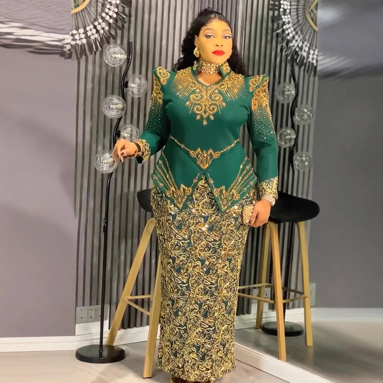 Plus Size Evening Dresses for Women African Luxury Gown Elegant Muslim Wedding Party Long Dress Ankara Ladies Clothing Outfits