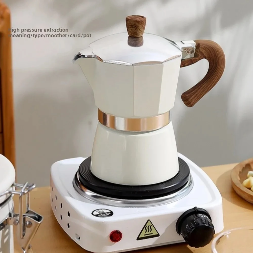 150ml Espresso Stovetop Moka Pot Aluminum 3 Cup Coffee Maker Brewer Anti-Rust Classic Mocha Coffee Machine for Making Coffee