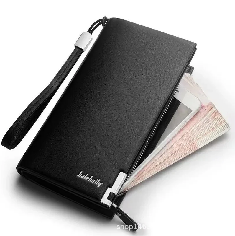 Men's Long Short Wallets Korean Style Horizontal Design Fashionable Card Holder Cross-Border Business Multi-Functional