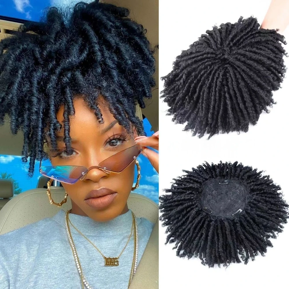 Synthetic Afro Dreadlocks Toupee Wigs for Women Dreadlock Crochet Hair Toupee Wigs Ombre Color Synthetic Fiber Hair Toupee Wigs