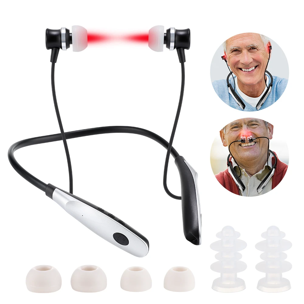 Portable Nasal and Ear Canal Laser Irradiator Rechargeable Neck-hanging 650nm Laser Ear Irradiator Reduce Tinnitus
