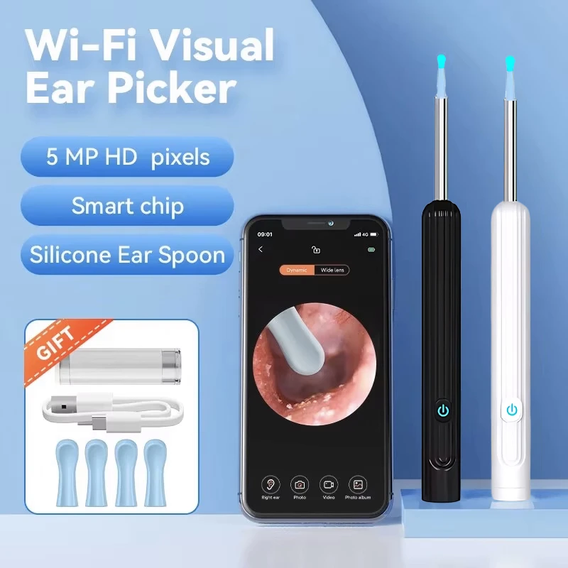 2026 Visual Ear Wax Cleaner with Camera Safe Earwax Removal Endoscope With Camera Luminous Otoscope Ear Cleaning Tools Ear Care