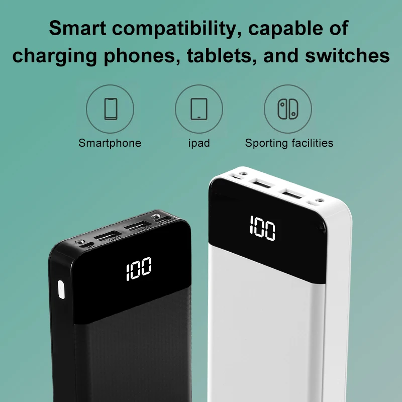 8 x 18650 Battery Power Bank Case DIY Box Dual USB Type-c Interface LCD Digital 