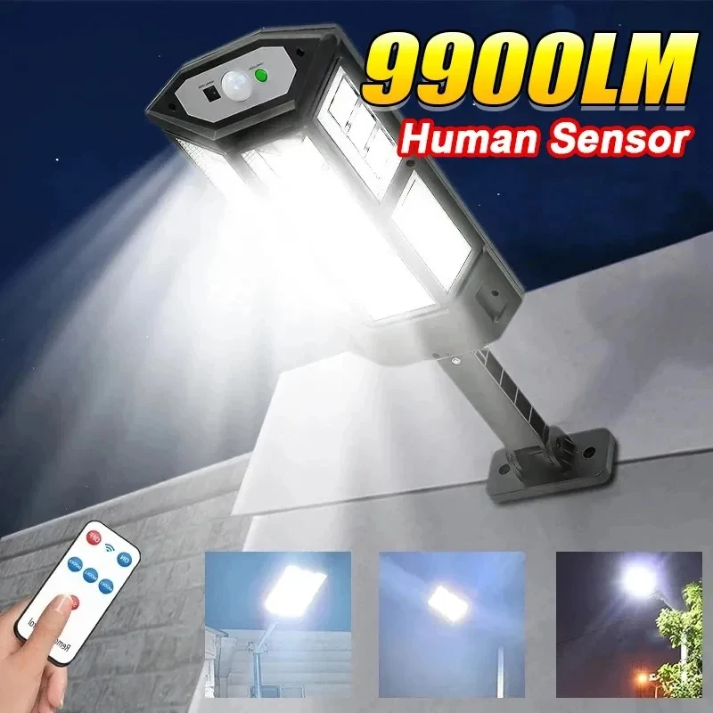 9900LM Newest Solar LED Lights Outdoor Solar Lamp Of Motion Sensor 4 Mode Waterp