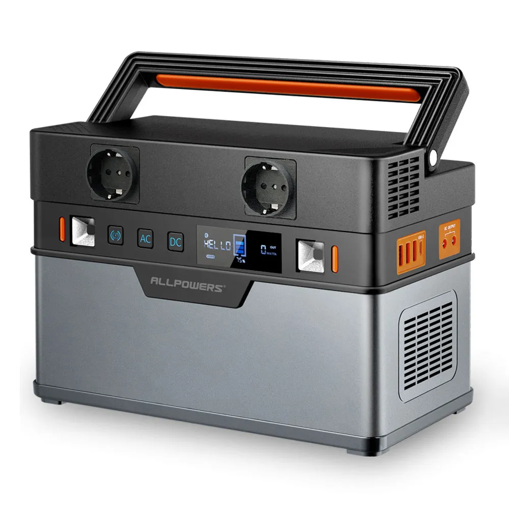 ALLPOWERS 700W Portable Power Station 606Wh Solar Generator, 110V/220V Power Sup