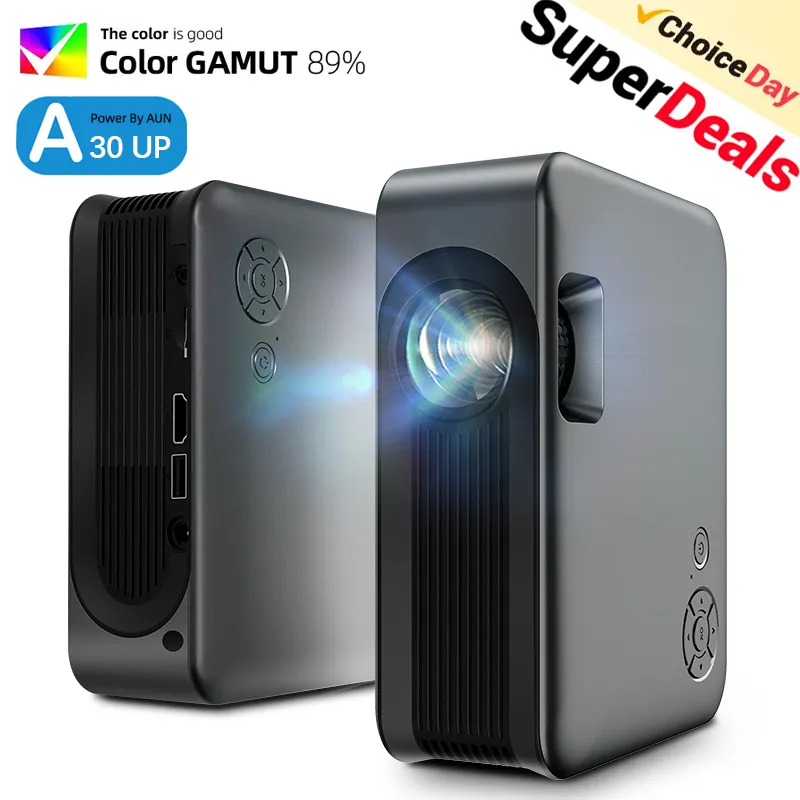 AUN A30 Upgraded Portable Projector LED Home Theater Projector Mini Cinema Smart