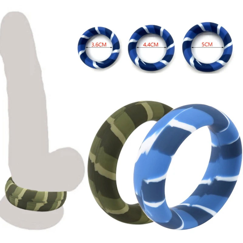 Cock Ring Camo Silicone Penis Bondage Sleeve Delay Ejaculation Men Rings Cockrin