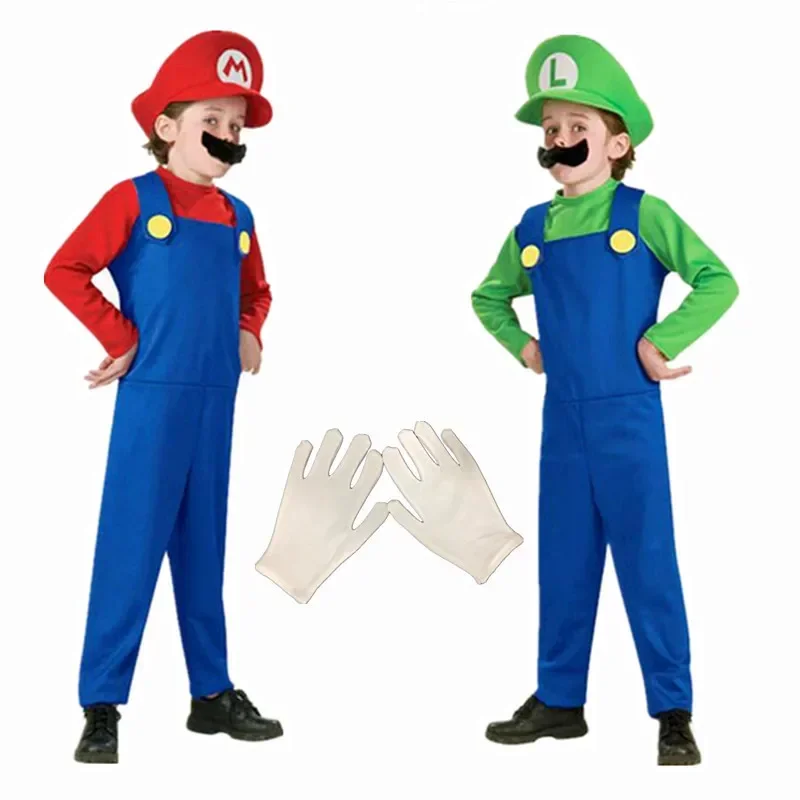 Child Anime Game Costume Kids Hat Beard Jumpsuit Halloween Kids Cosplay Costume 