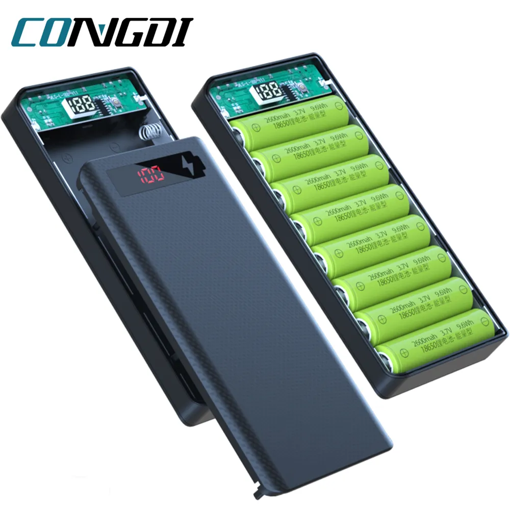 Dual USB Micro USB Type C Power Bank Shell 5V DIY Shell 18650 Holder Cases Detac