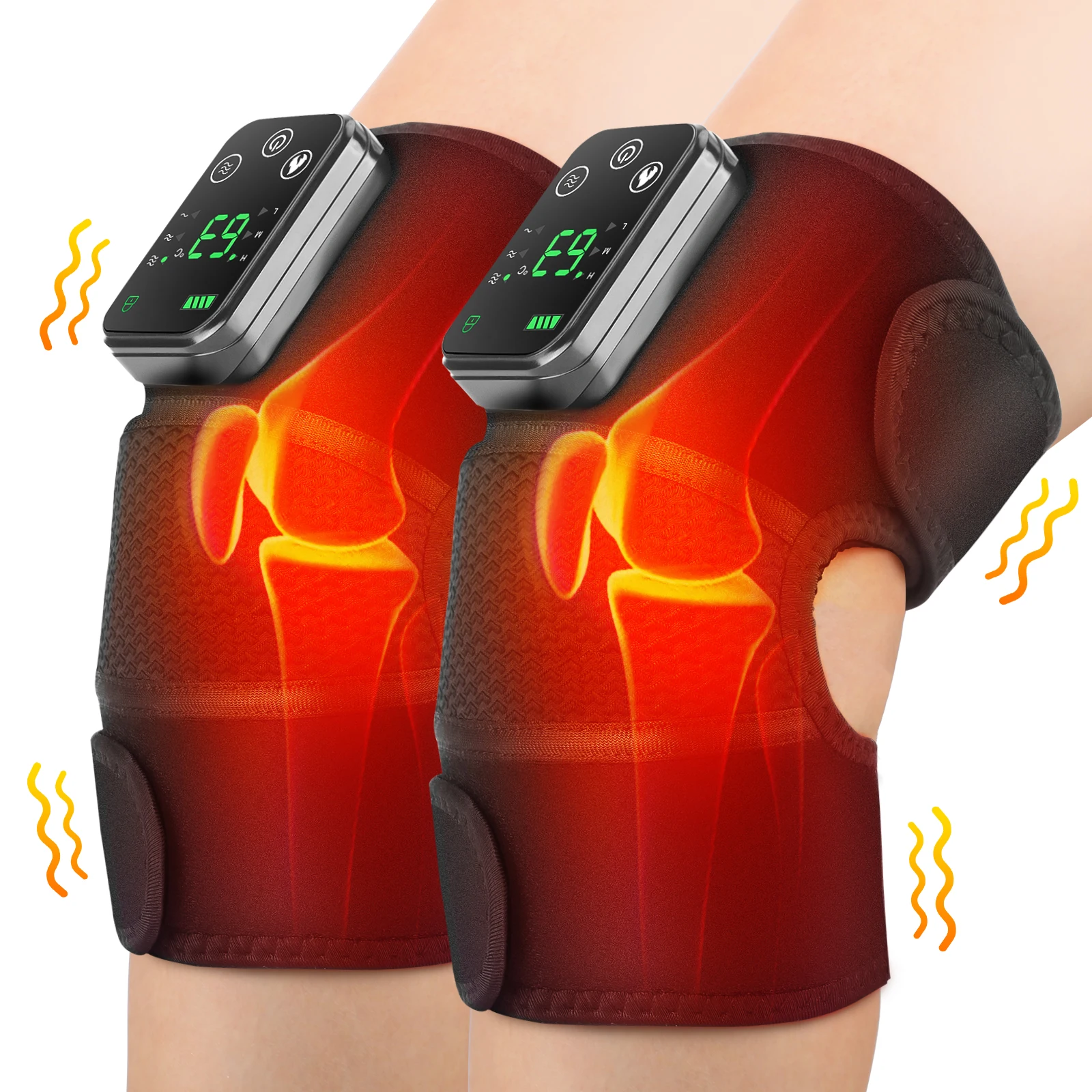 Eletric Heating Knee Massage Instrument Vibrator Knee Pad Joint Physiotherapy fo