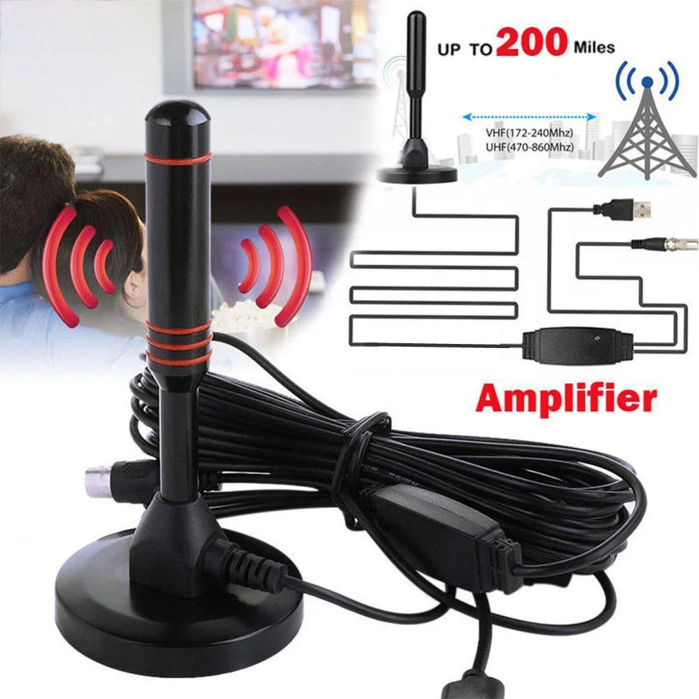 HD Digital TV Antenna Indoor Amplified dab antenna 200 Miles Ultra HDTV With Amp