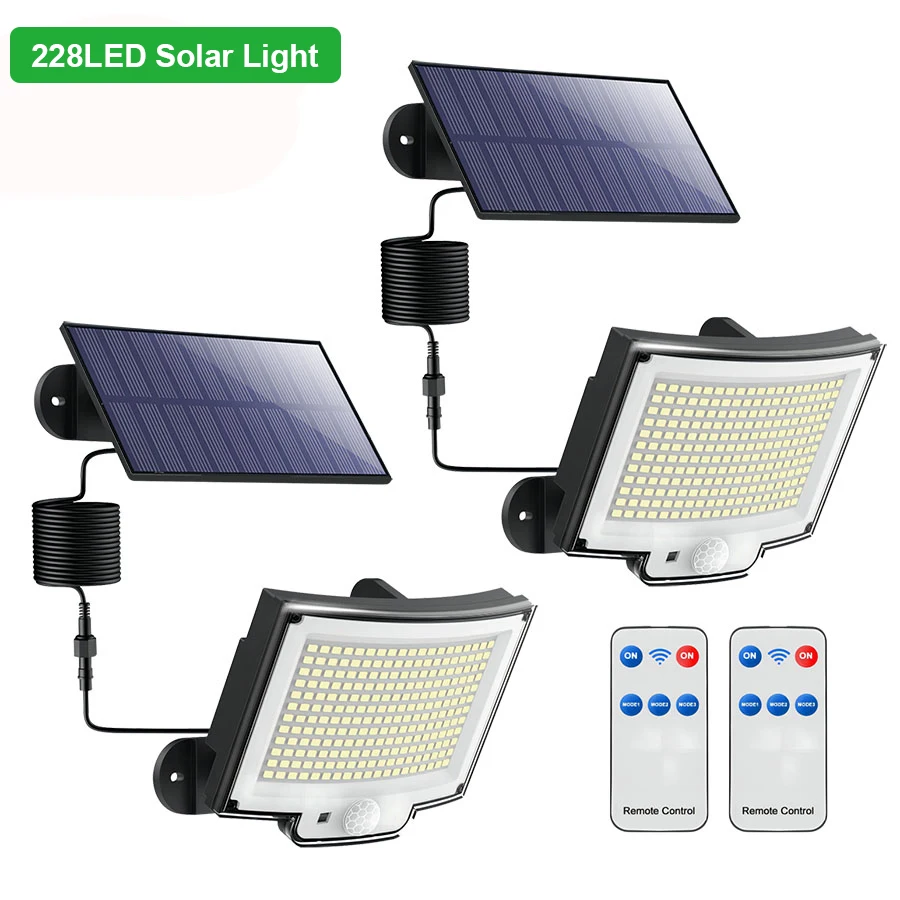 LED Solar Lights 228/328 Outdoor PIR Motion Sensor Wall Lamp IP65 Waterproof Str