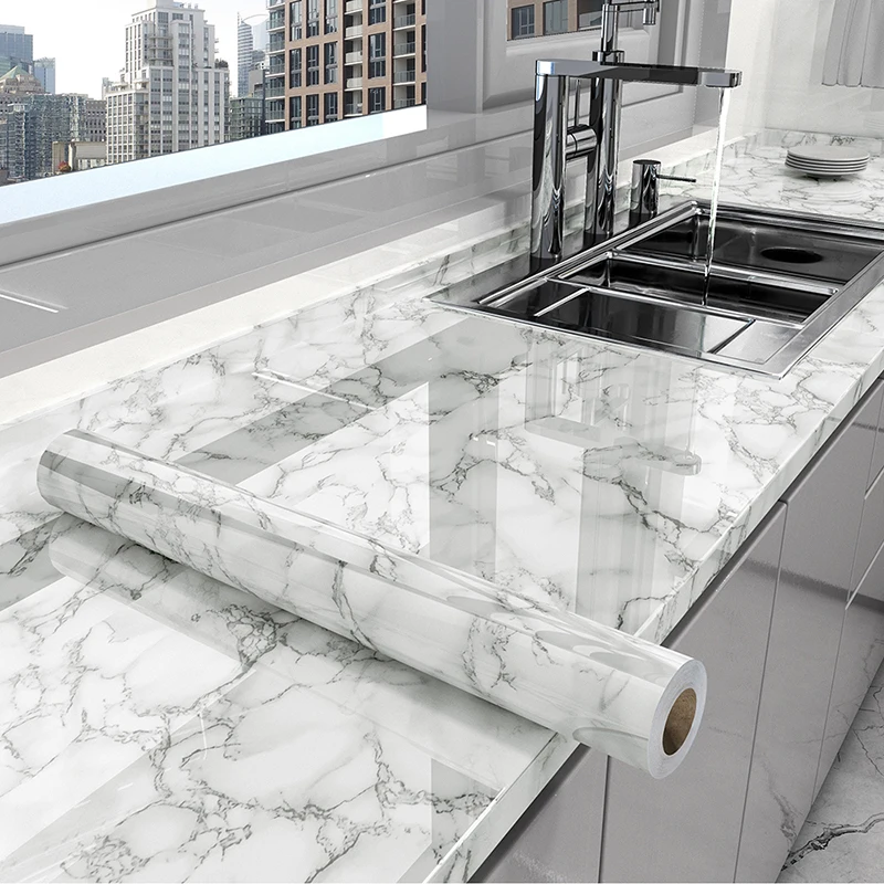 Marble Kitchen Oil-Proof Film Stove Waterproof Moisture-Proof Self-Adhesive Wall