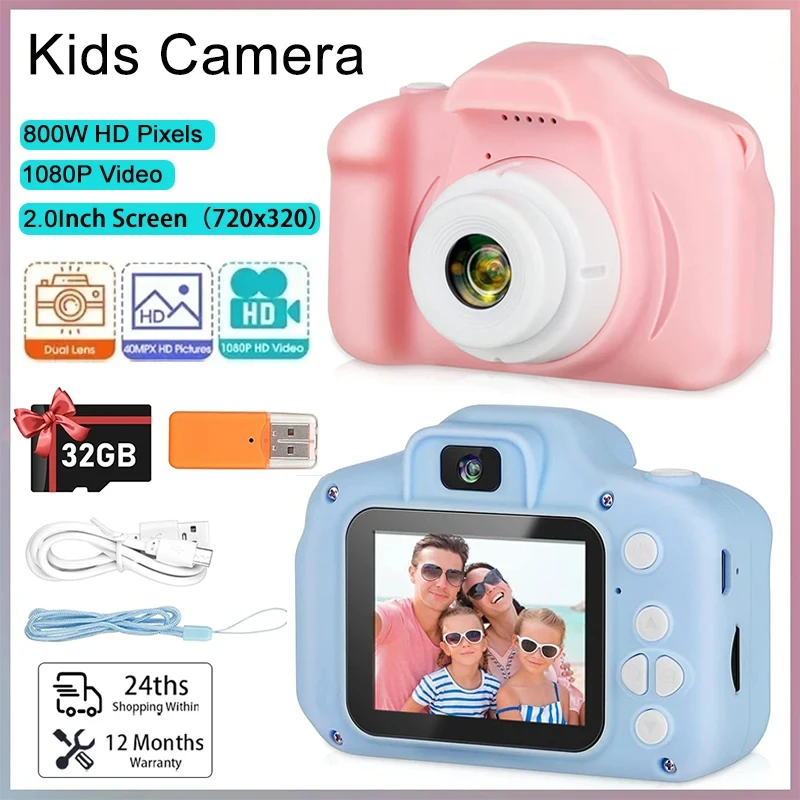 Mini Children Camera X2 Digital Vintage Camera Educational Toys Kids Projection 