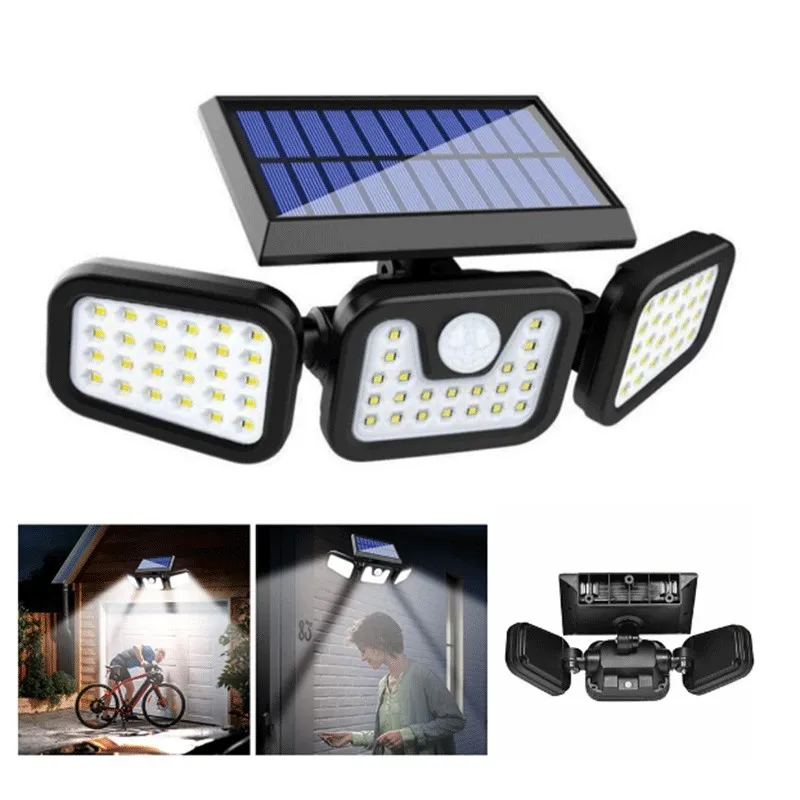 New Solar Wall Lamp Human Body Induction Outdoor Lamp Free Rotation Villa Courty