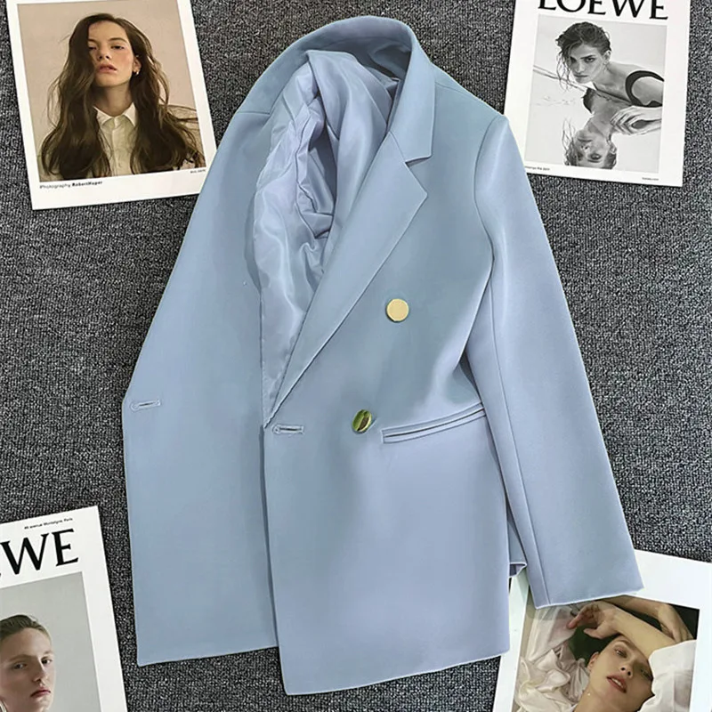 Plus Size Blazer Women's Jacket Chic Elegant Casual Office Lady Suit Korean Fash