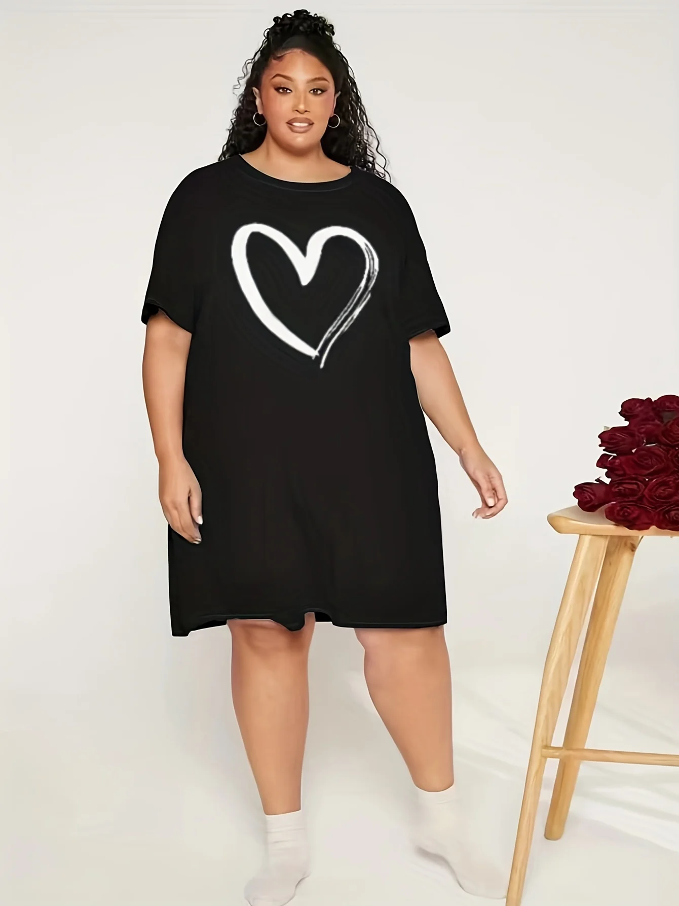 Plus Size Women Casual Dress Summer Comfortable short sleeve simple Female Dress