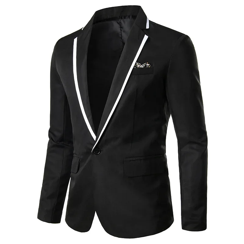 Simple Western-style Men's Blazer New Cross-border Amazon European Size Solid Co