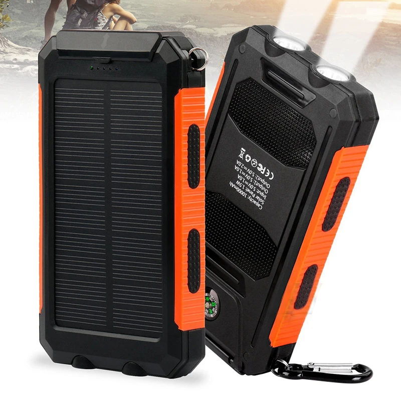 Solar Power Bank 20000mAh IP67 Waterproof Portable Solar Charger Powerbank Exter