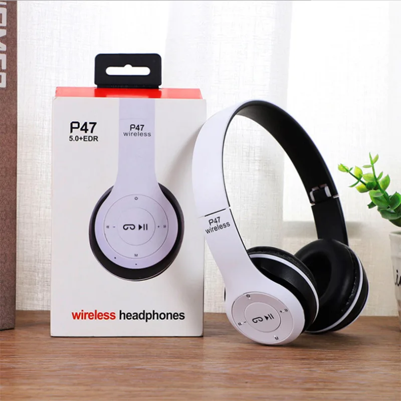 Stereo P47 Headset 5,0 Bluetooth Headset Falt serie Wireless Sportspiel Headset 