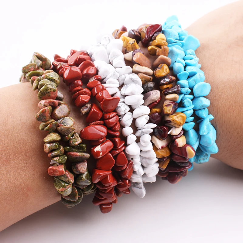 Stretch Natural 5-8mm Chips Bead Bracelet Healing Crystal Energy Fashion Jewelry