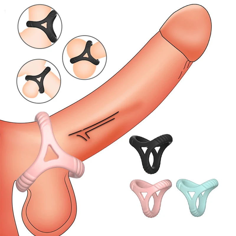 Triple Cock Rings Sex Toys For Man Dick Enlarger Bdsm Delay Ejaculation Reusable