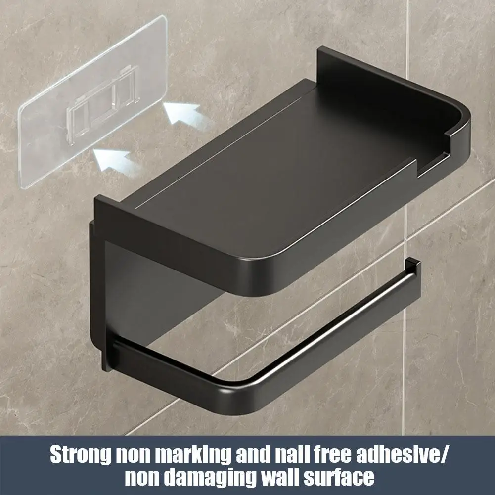 Wall Mounted Toilet Paper Holder Rustproof Thickened Plastic Storage Rack For Ba