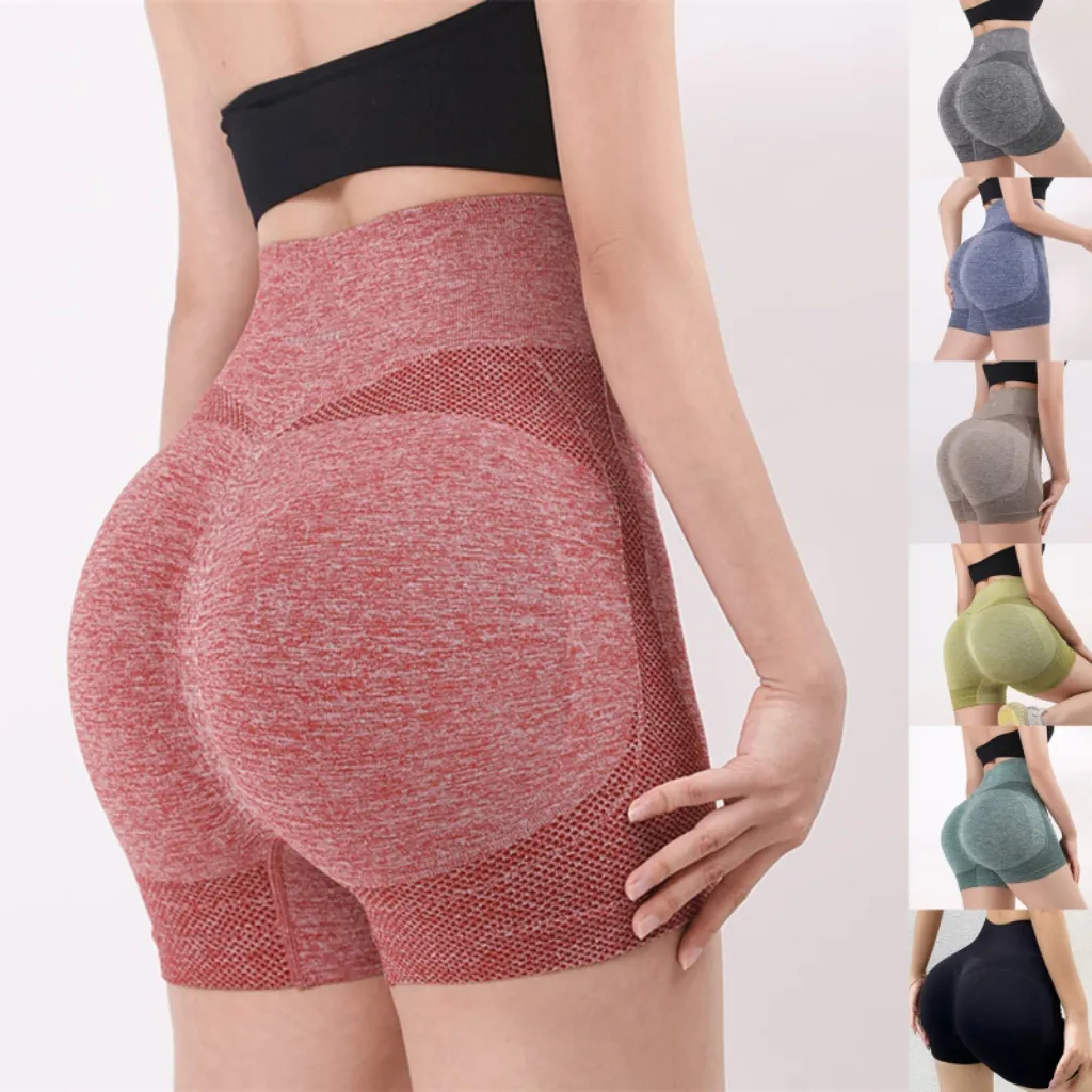 Women Yoga Shorts High Waist Workout Shorts Fitness Yoga Lift Butt Fitness Ladie