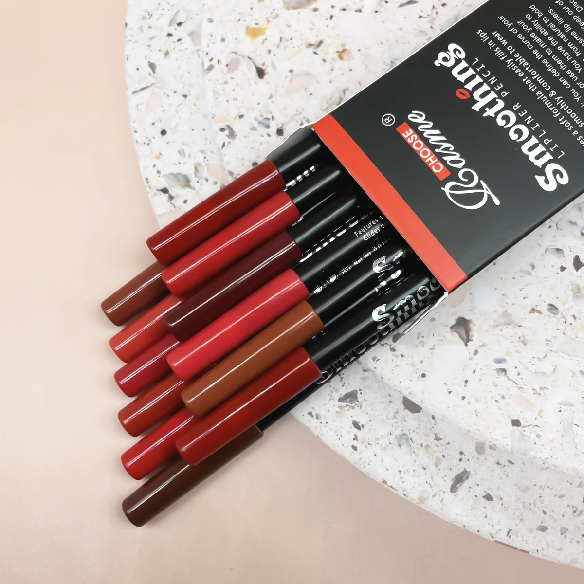 12 pcs Long-Lasting Lipstick Set with Professional Lip Liner Pencil and Matte Li