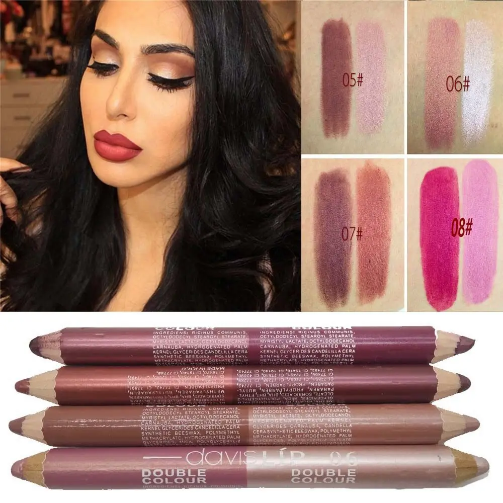 Cosmetic Matte Long Lasting Waterproof Lip Stain Lipstick Double Color Lip Liner