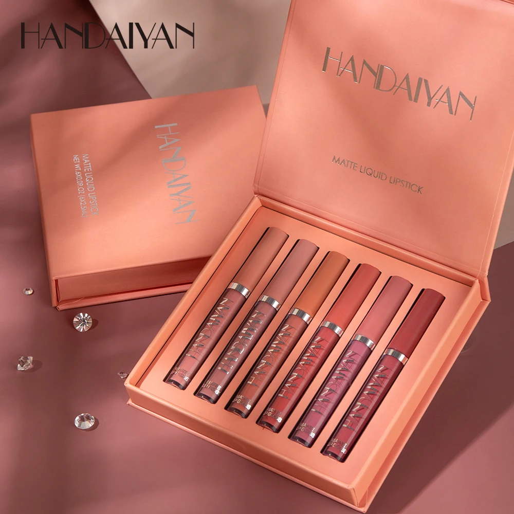 6Pcs Matte Liquid Lipstick Makeup Set, Matte Liquid Long-Lasting Wear Non-Stick 