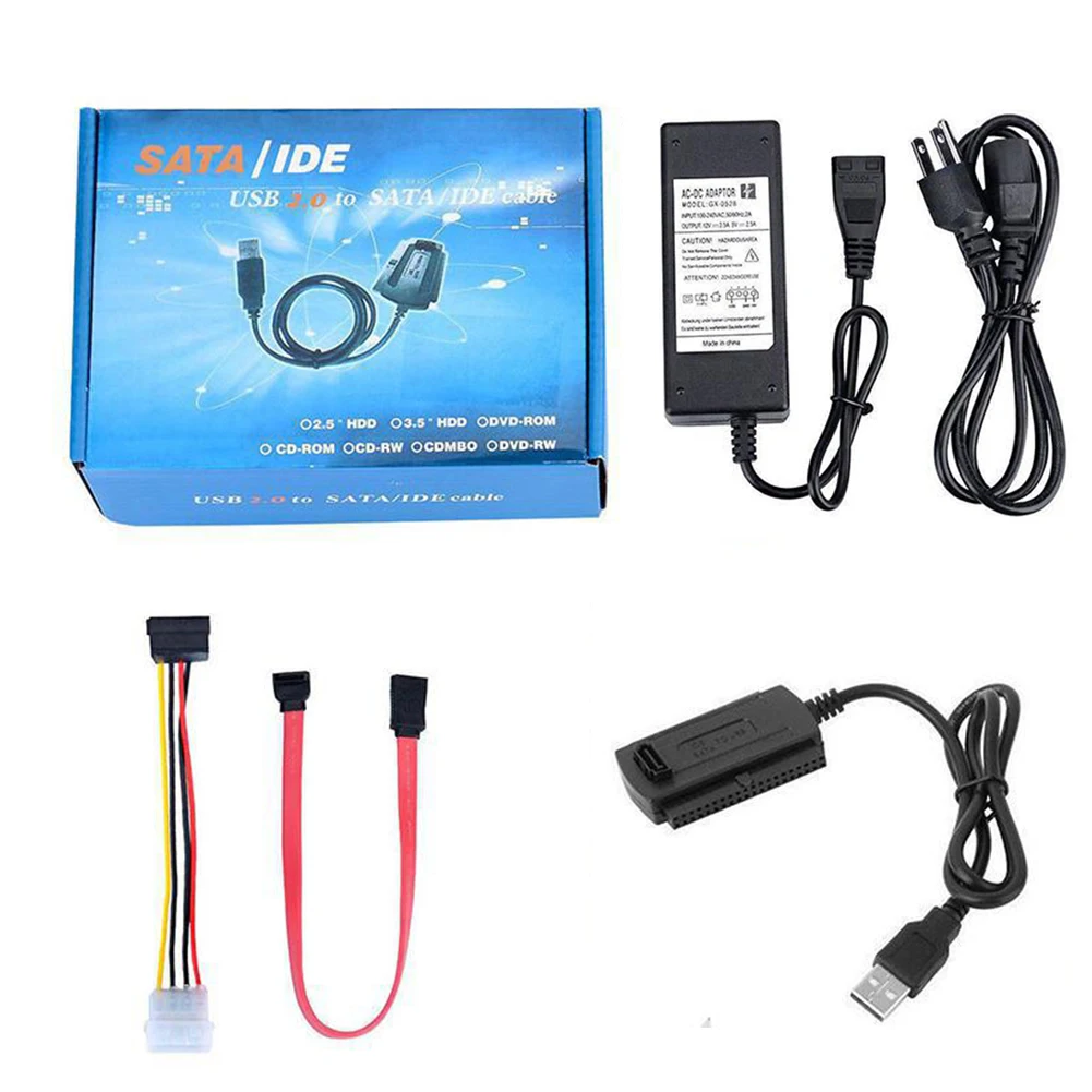 SATA to USB 2 SATA IDE Adapter Cable PATA IDE to USB Converter for 2.5 3.5 Inch 