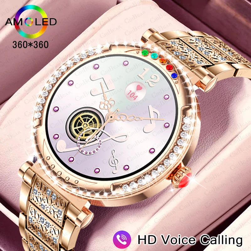 For Huawei Xiaomi AMOLED Smart Watch Women Heart Rate Bluetooth Call GPS Sport T